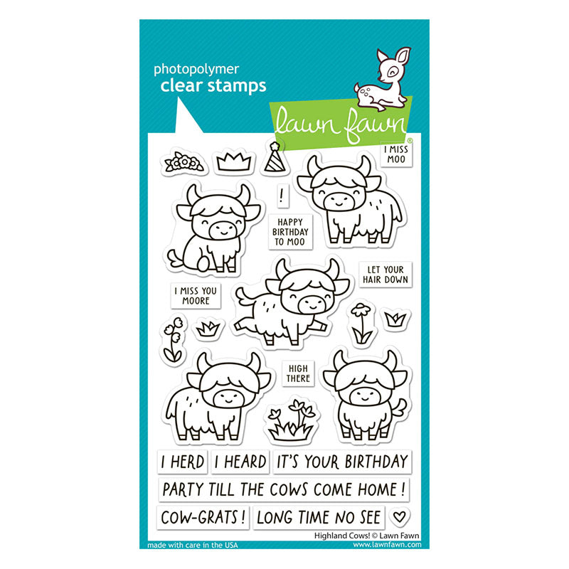 Lawn Fawn Clear Stamps Highland Cows!