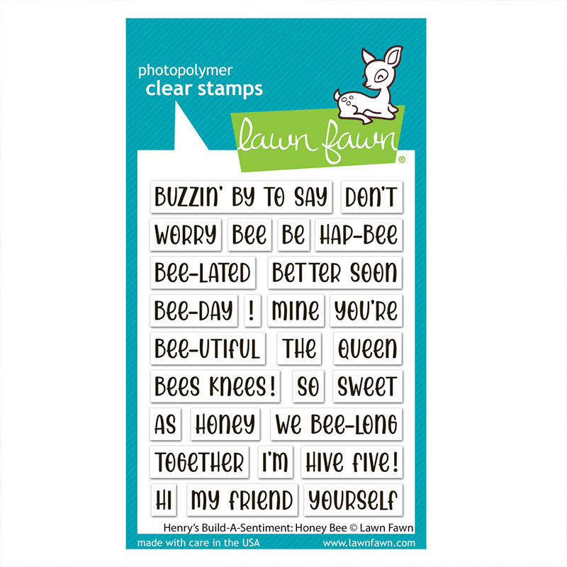 Lawn Fawn Clear Stamps Henry's Build-A-Sentiment: Honey Bee