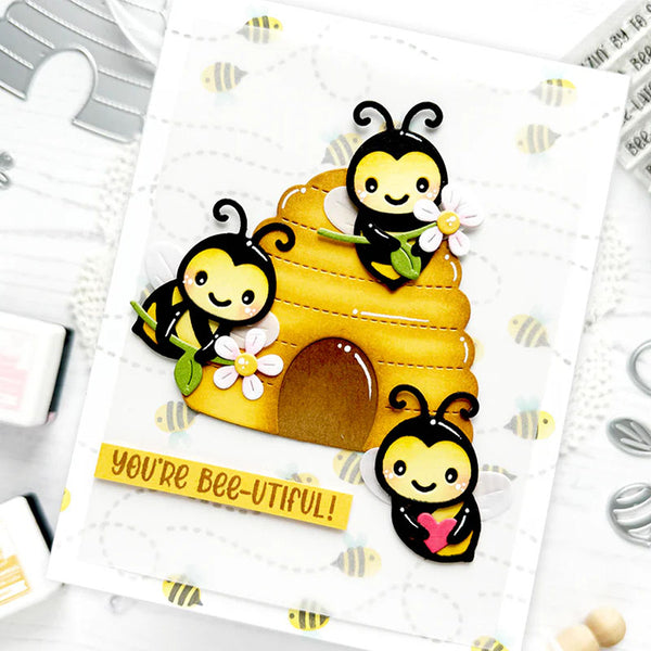 Lawn Fawn Clear Stamps Henry's Build-A-Sentiment: Honey Bee