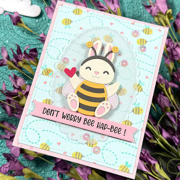 Lawn Fawn Stencil Bee Happy Background