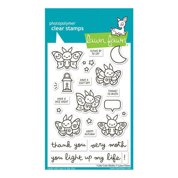 Lawn Fawn Clear Stamps I Like Cute Moths