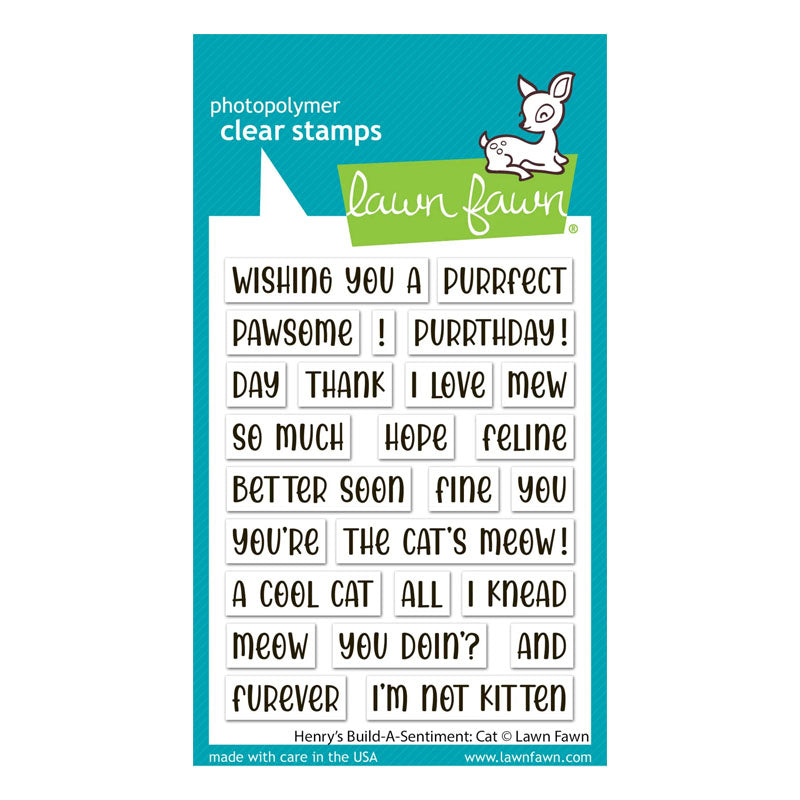 Lawn Fawn Clear Stamps Henry's Build-A-Sentiment: Cat