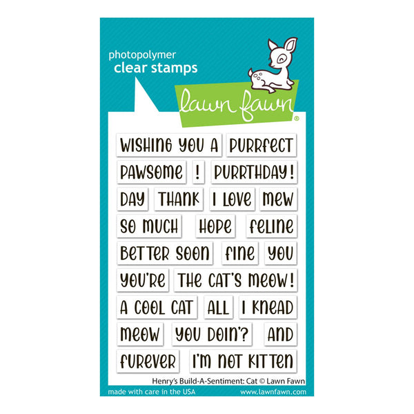 Lawn Fawn Clear Stamps Henry's Build-A-Sentiment: Cat
