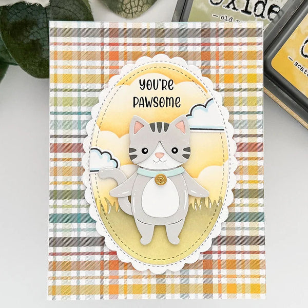 Lawn Fawn Clear Stamps Henry's Build-A-Sentiment: Cat