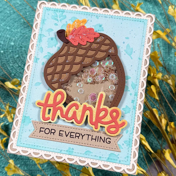 Lawn Fawn Dies Sticthced Acorn Frame
