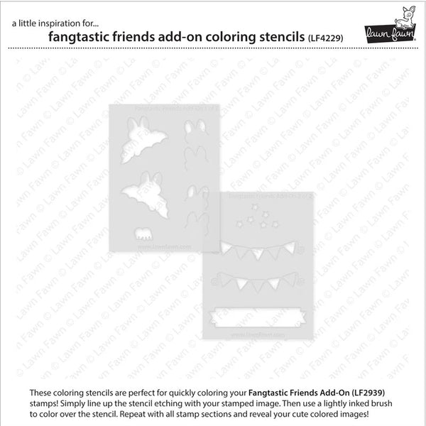 Lawn Fawn Stencil Fangtastic Friends Add-On