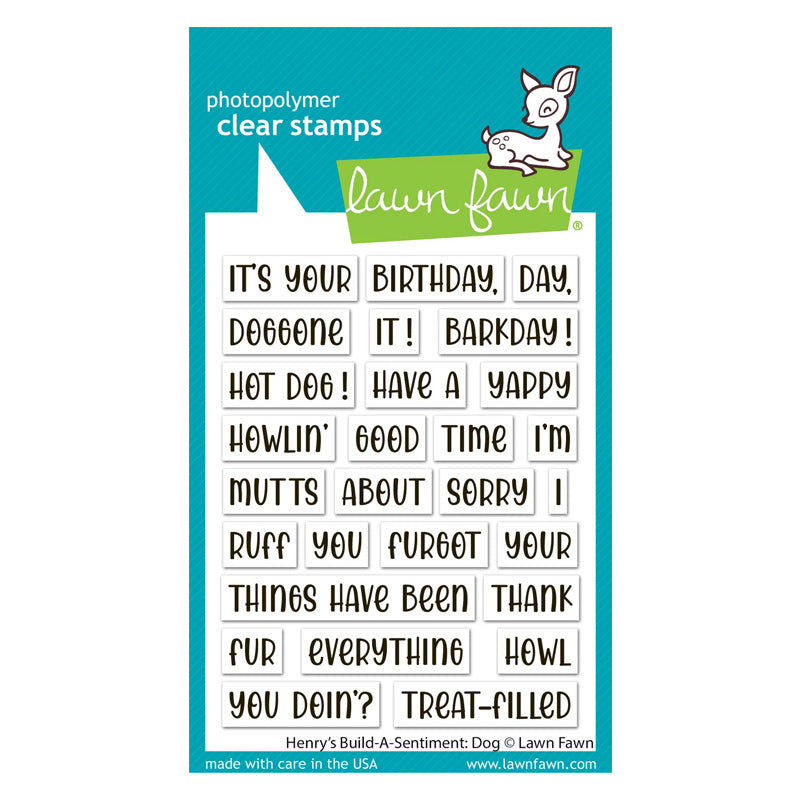 Lawn Fawn Clear Stamps Henry's Sentiment: Dog