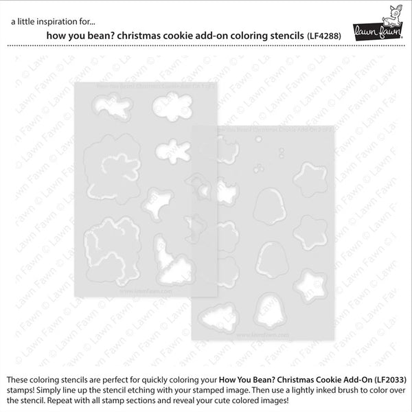 Lawn Fawn Stencil How You Bean? Christmas Cookie Add-On