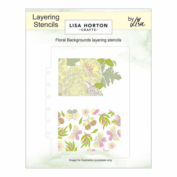 Lisa Horton Dies & Stencil Floral Background Tags