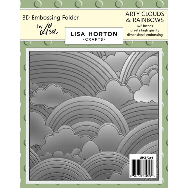 Lisa Horton Embossing Folder Arty Clouds and Rainbows
