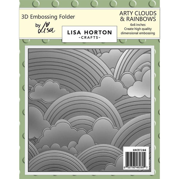 Lisa Horton Embossing Folder Arty Clouds and Rainbows