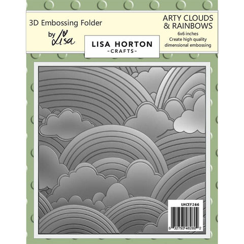 Lisa Horton Embossing Folder Arty Clouds and Rainbows