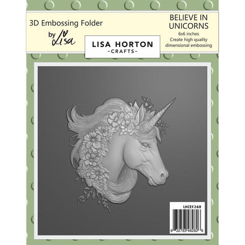 Lisa Horton Embossing Folder Believe in Unicorns
