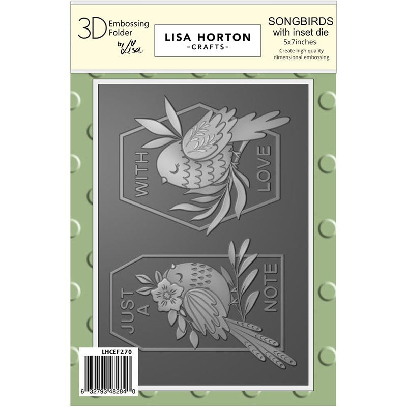Lisa Horton Embossing Folder Songbirds