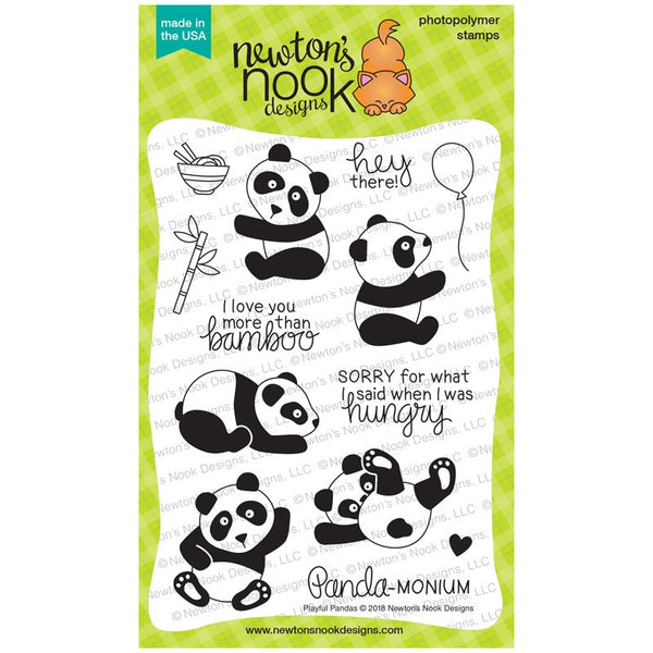 Newton's Nook Designs Clear Stamps Playful Pandas