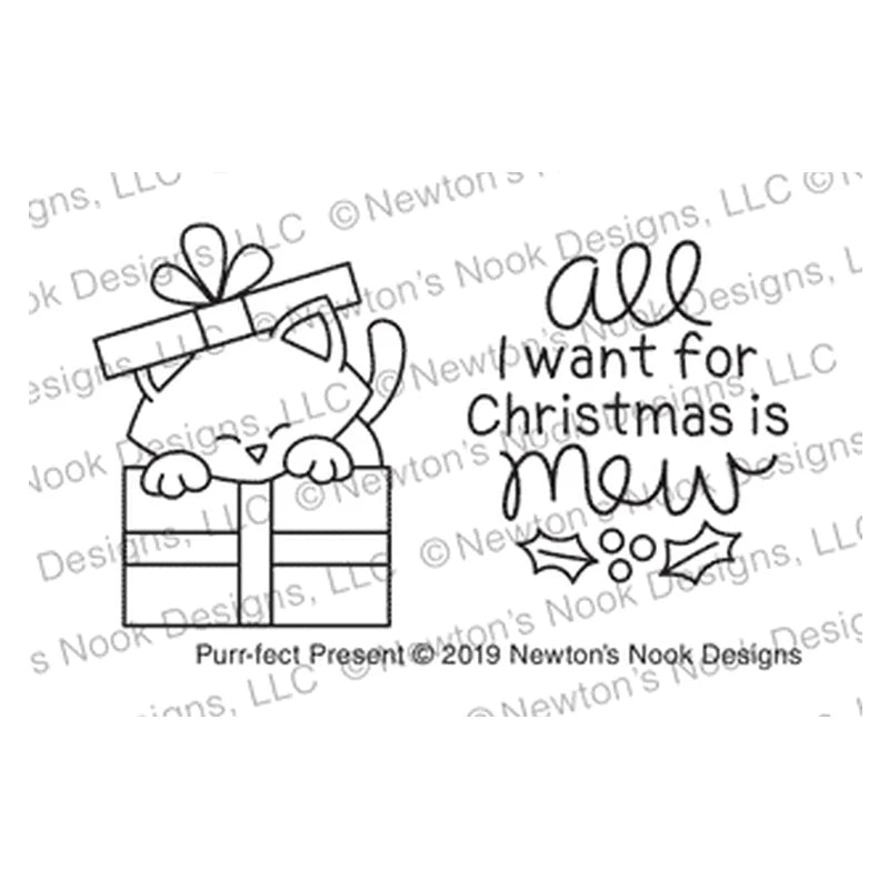 Newton's Nook Designs Clear Stamps Purr-Fect Present