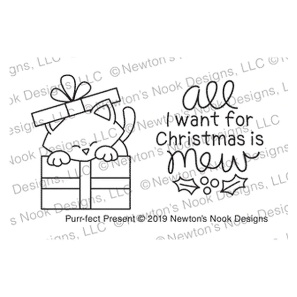 Newton's Nook Designs Clear Stamps Purr-Fect Present