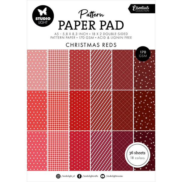 Studio Light Pattern Paper 5.83x8.25 Christmas Reds