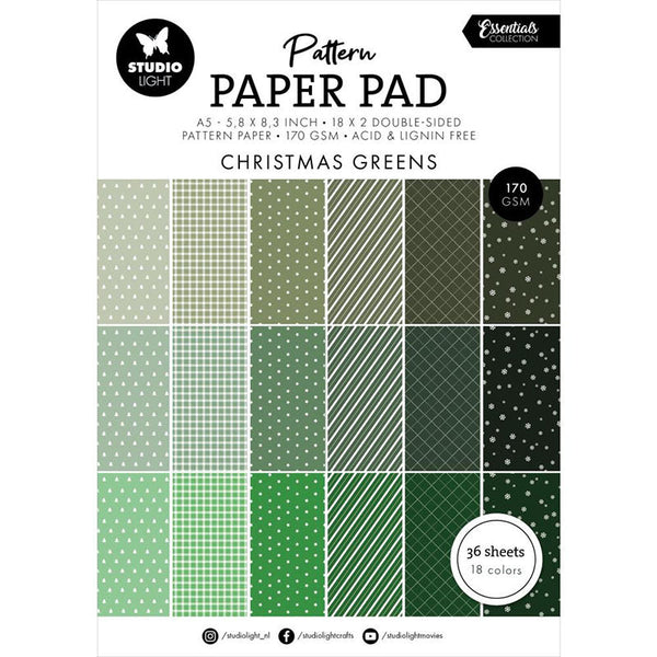 Studio Light Pattern Paper 5.83x8.25 Christmas Greens
