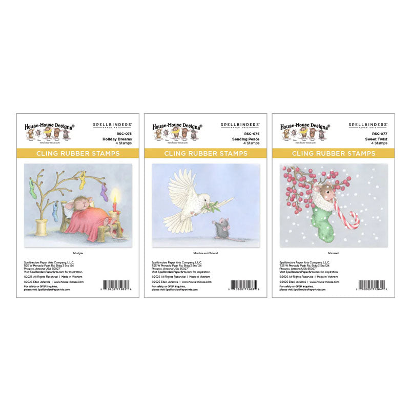 Spellbinders 3pc Cling Stamp Holiday Dreams Collector