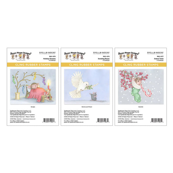 Spellbinders 3pc Cling Stamp Holiday Dreams Collector
