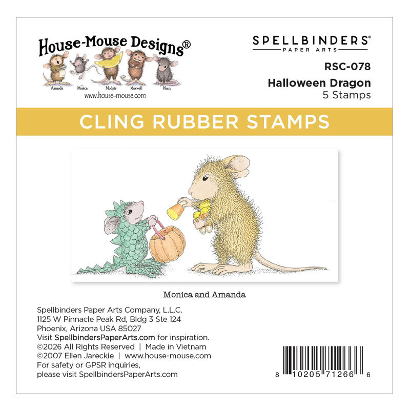 Spellbinders Cling Stamp Halloween Dragon