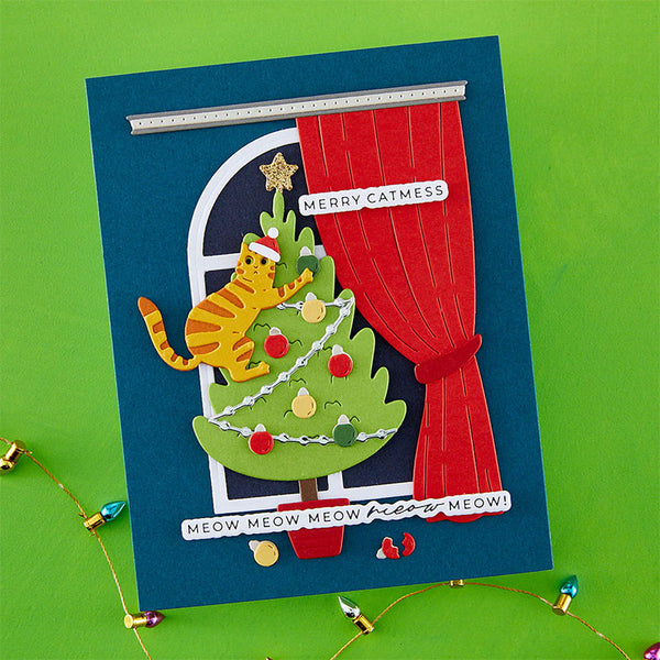 Spellbinders Dies Christmas Cats Window
