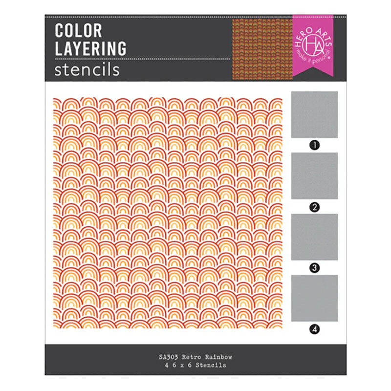 Hero Arts Stencil Retro Rainbow