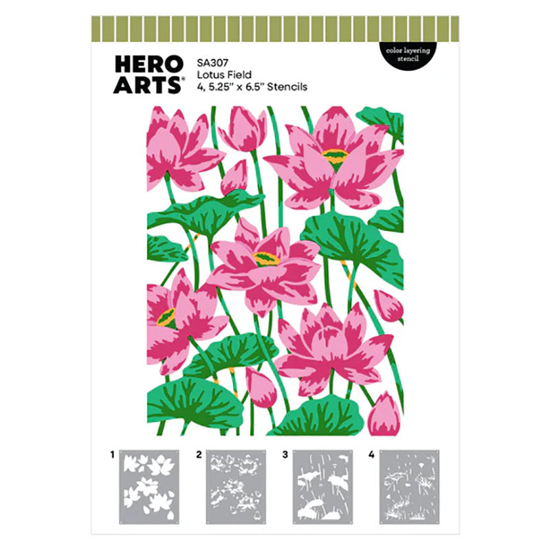 Hero Arts Stencil Lotus Field