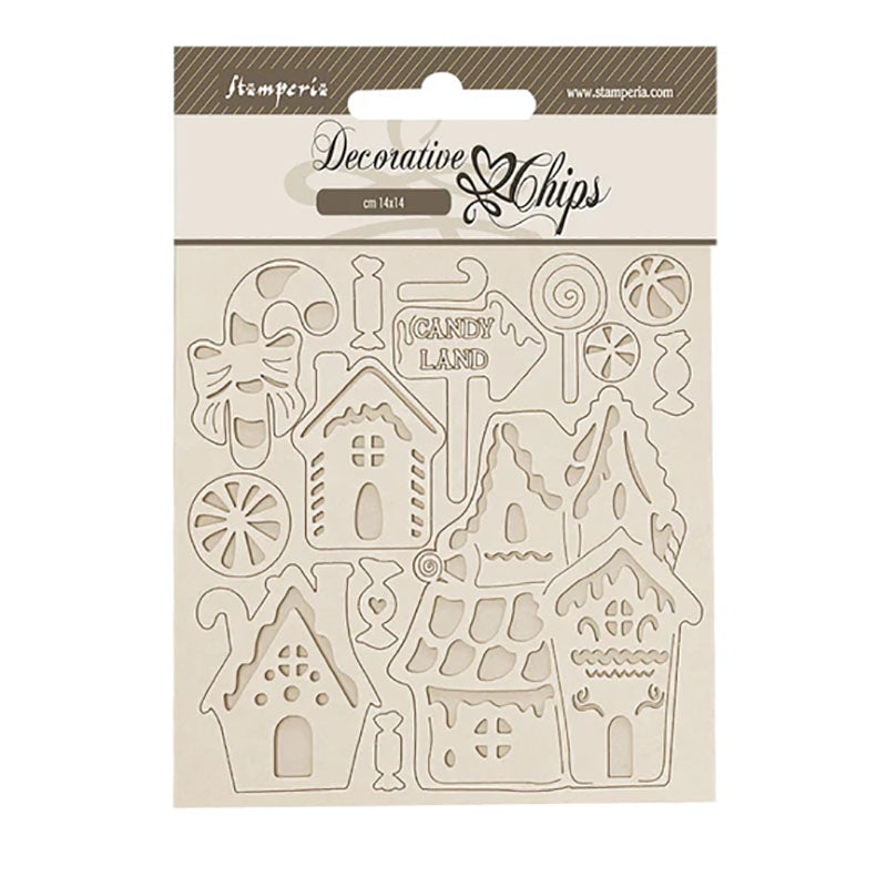 Stamperia Decorative Chips Marzipan Houses
