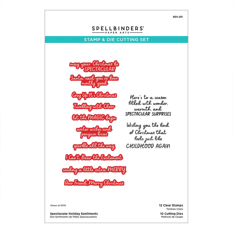 Spellbinders Stamps & Dies Spectacular Holiday Sentiments