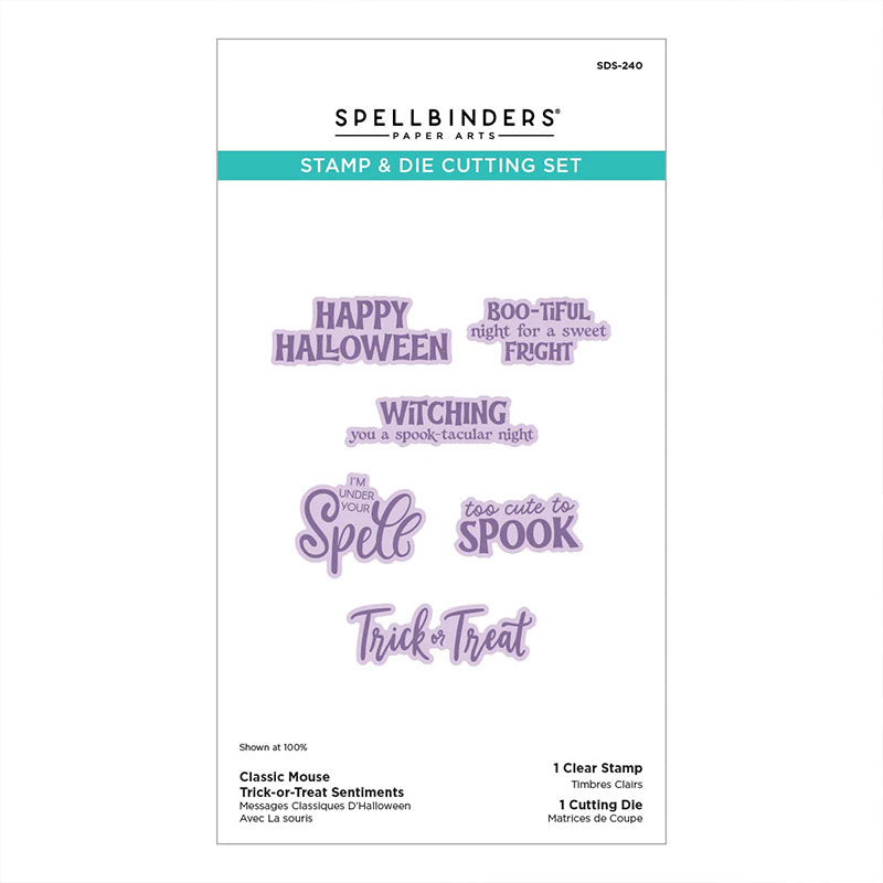 Spellbinders Stamps & Dies Classic Mouse Trick-or Treat Sentiments