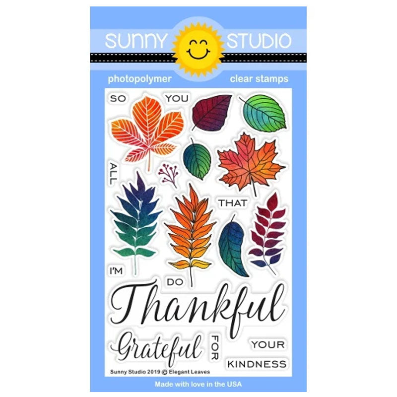 Sunny Studio Clear Stamps Elegant Leaves