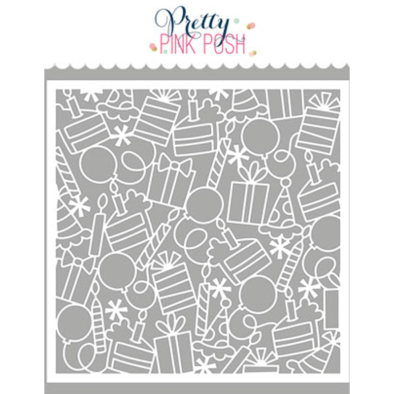 Pretty Pink Posh Stencil Birthday Background