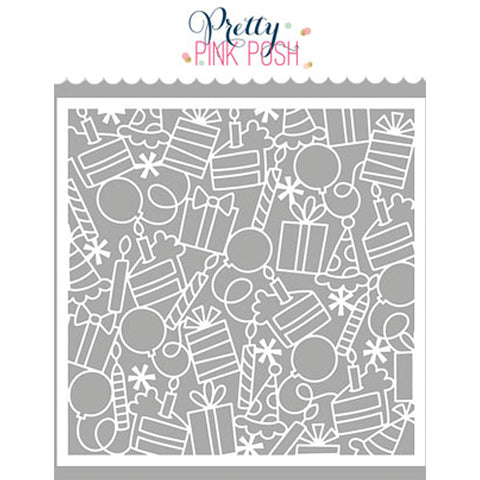 Pretty Pink Posh Stencil Birthday Background