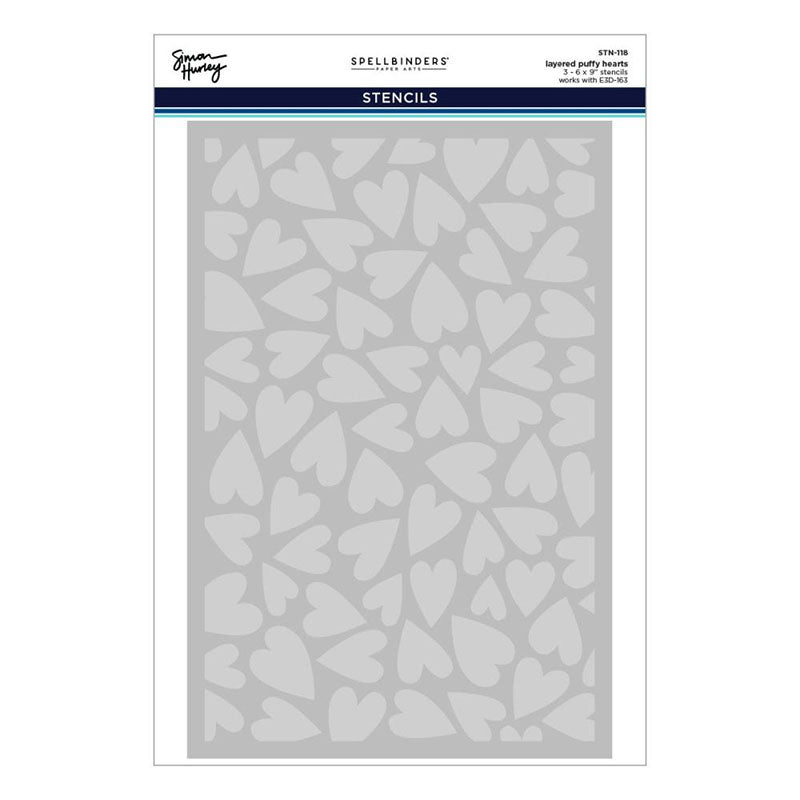 Spellbinders Stencil Puffy Hearts