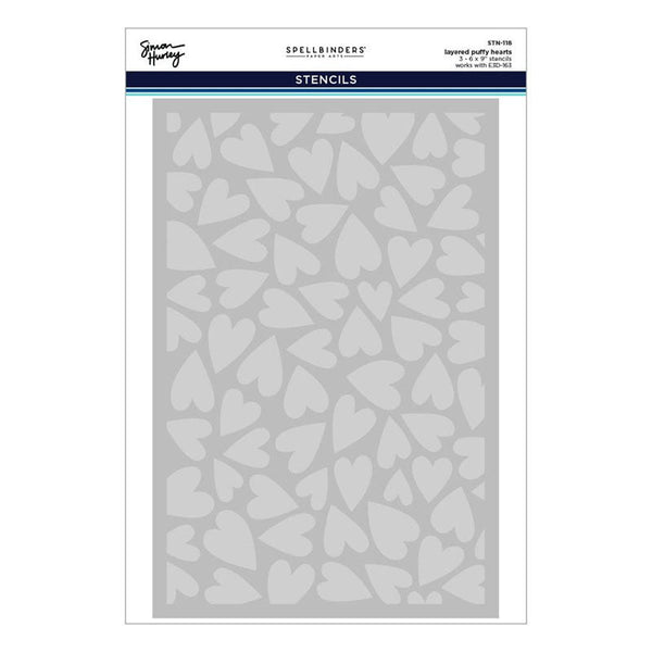 Spellbinders Stencil Puffy Hearts