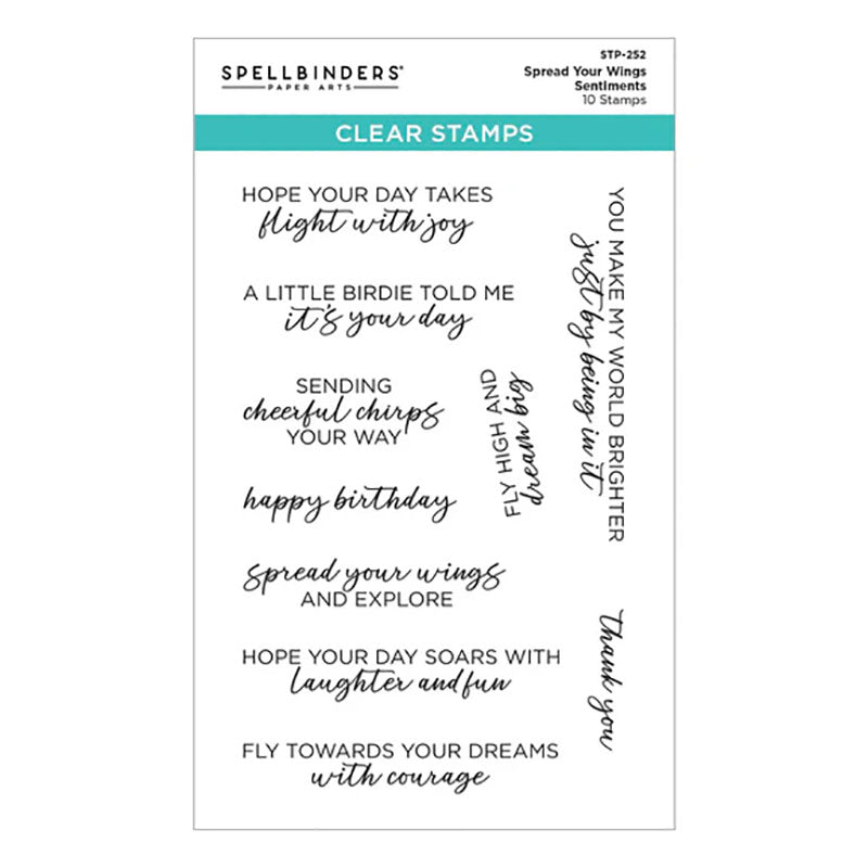 Spellbinders Clear Stamps Spread Your Wings Sentiments