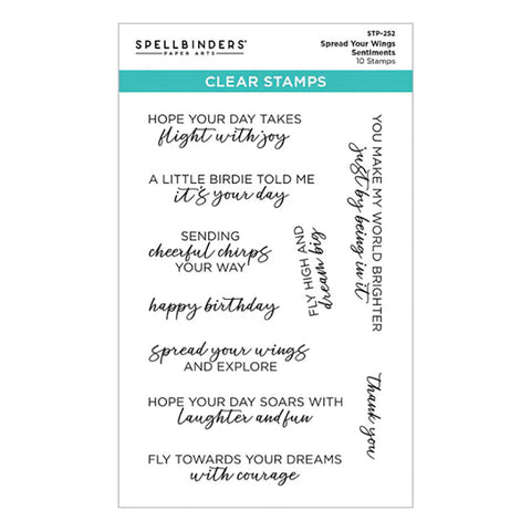 Spellbinders Clear Stamps Spread Your Wings Sentiments