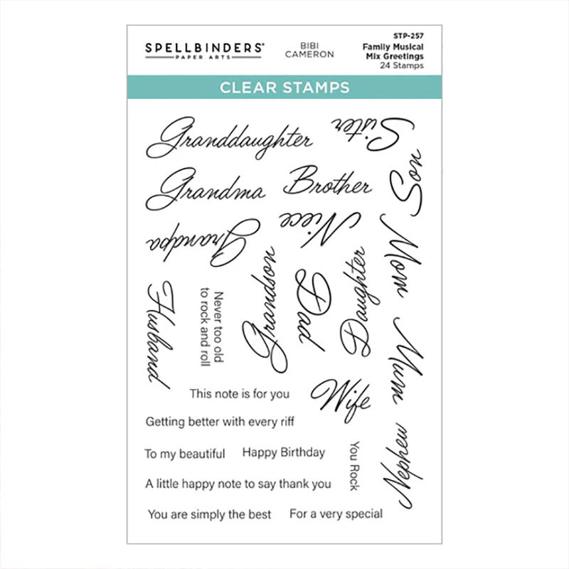 Spellbinders Clear Stamps Family Musical Mix Greetingss