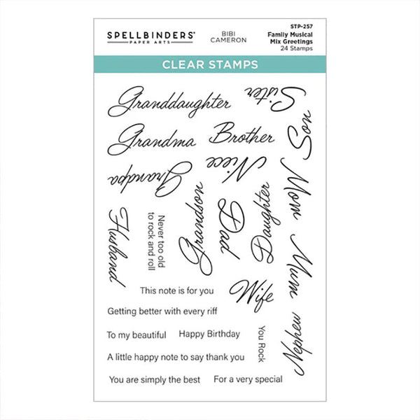 Spellbinders Clear Stamps Family Musical Mix Greetingss