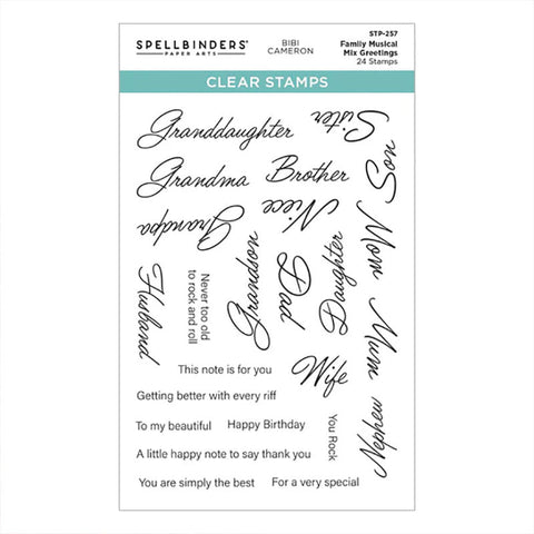 Spellbinders Clear Stamps Family Musical Mix Greetingss