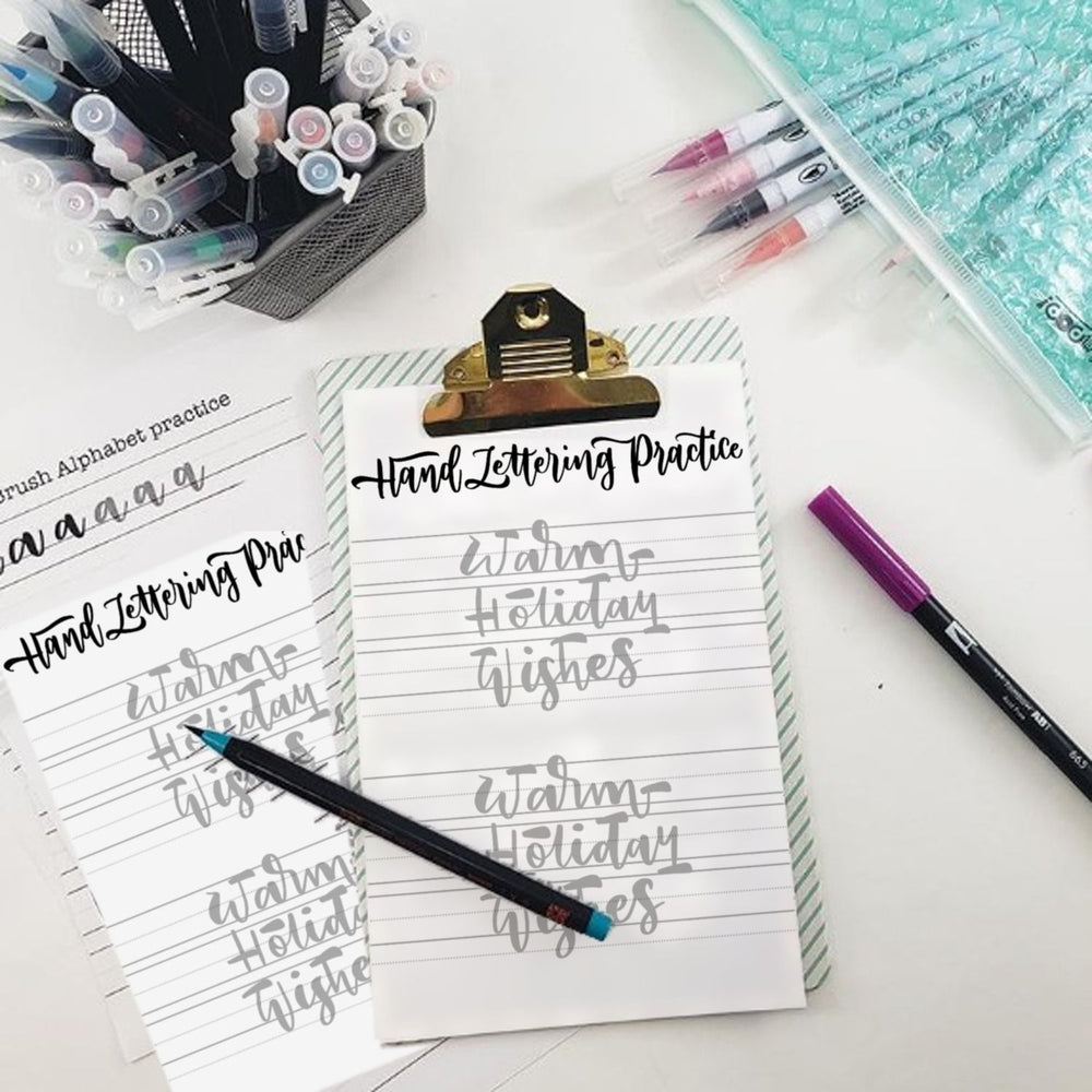 Warm Holiday Wishes - Calligraphy Practice Sheets
