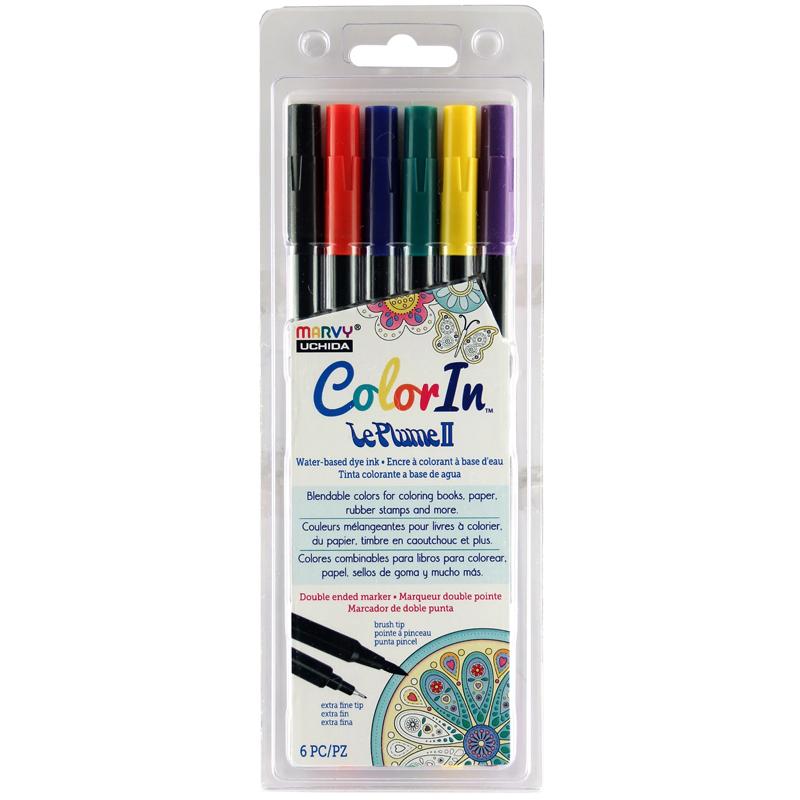 Le Plume II Brush Marker 6pc Bright
