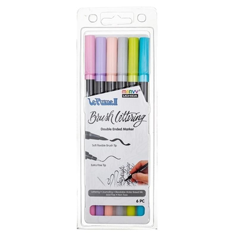 Le Plume II Brush Marker 6pc Pastel