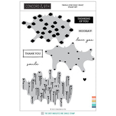 Concord & 9th Clear Stamps Triple-Step Posy Print