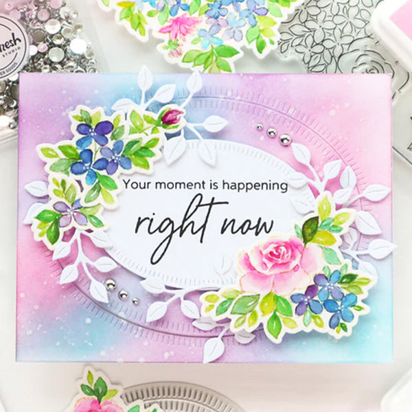 Pinkfresh Studio Clear Stamps Hydrangea And Rose
