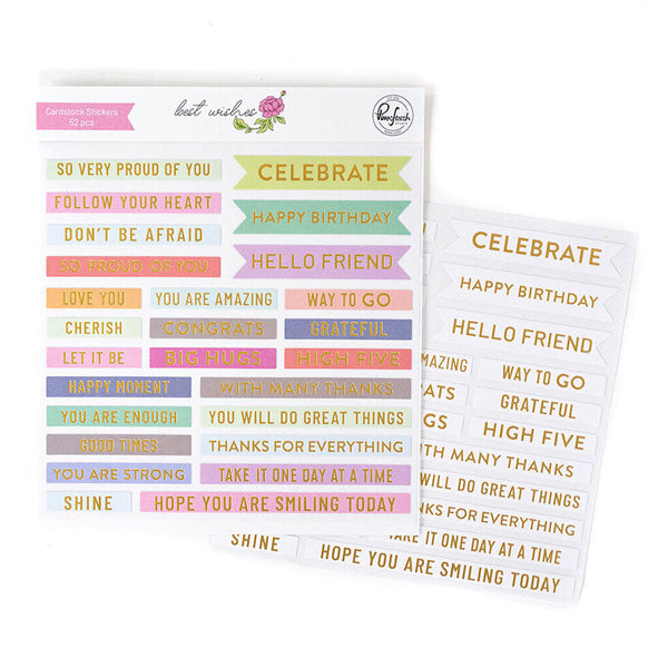 Pinkfresh Studio Cardstock Stickers Best Wishes