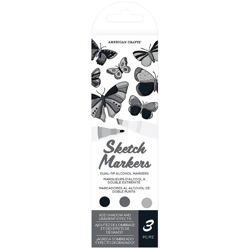 American Crafts Sketch Marker 3pc Slate