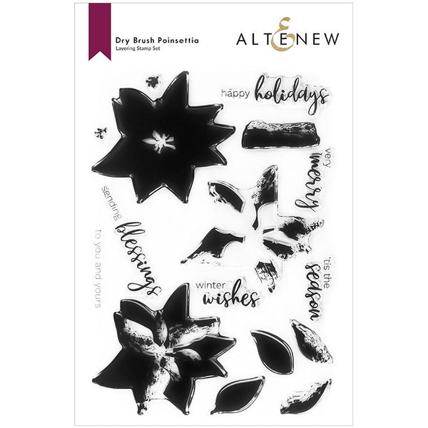 Altenew Clear Stamps Dry Brush Poinsettia